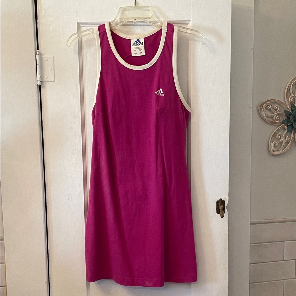 Adidas Fuchsia Tank Dress with White Accents